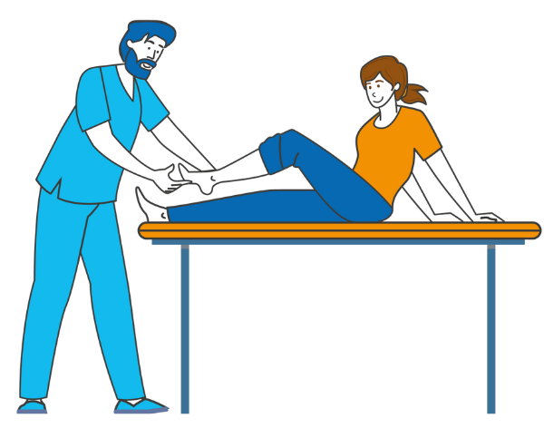 illustration séance de podologie ou massage
