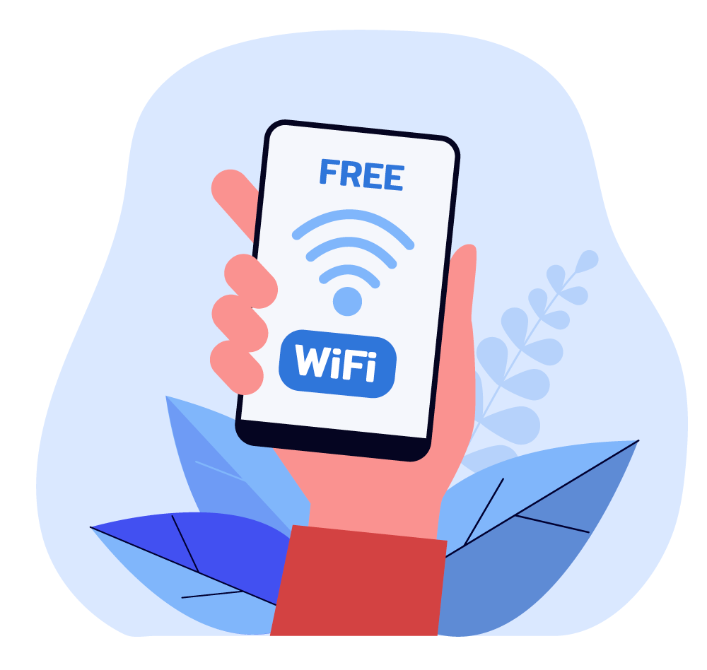 main qui tient smartphone free wifi