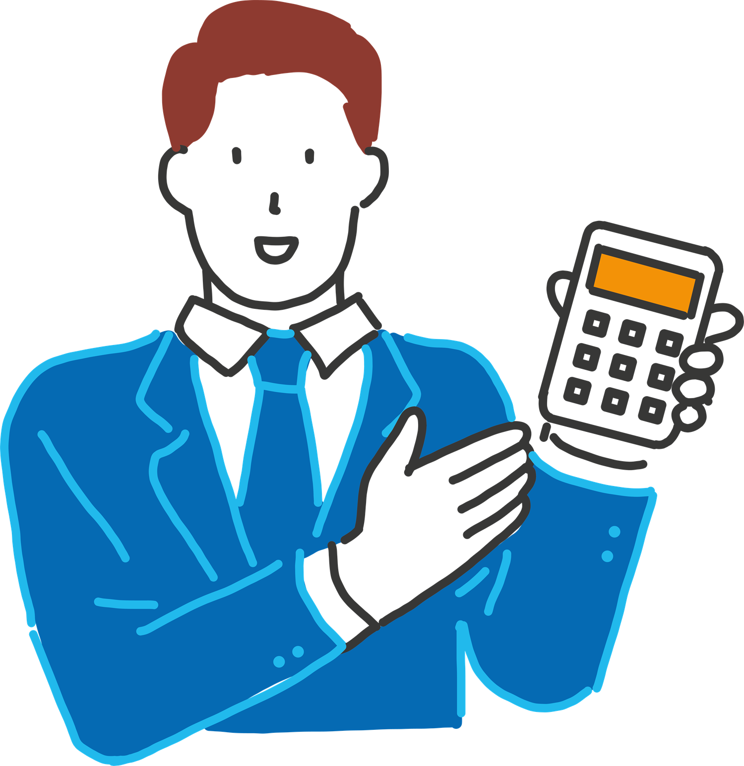 illustration homme calculatrice