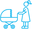 femme poussette pour garde enfants icons