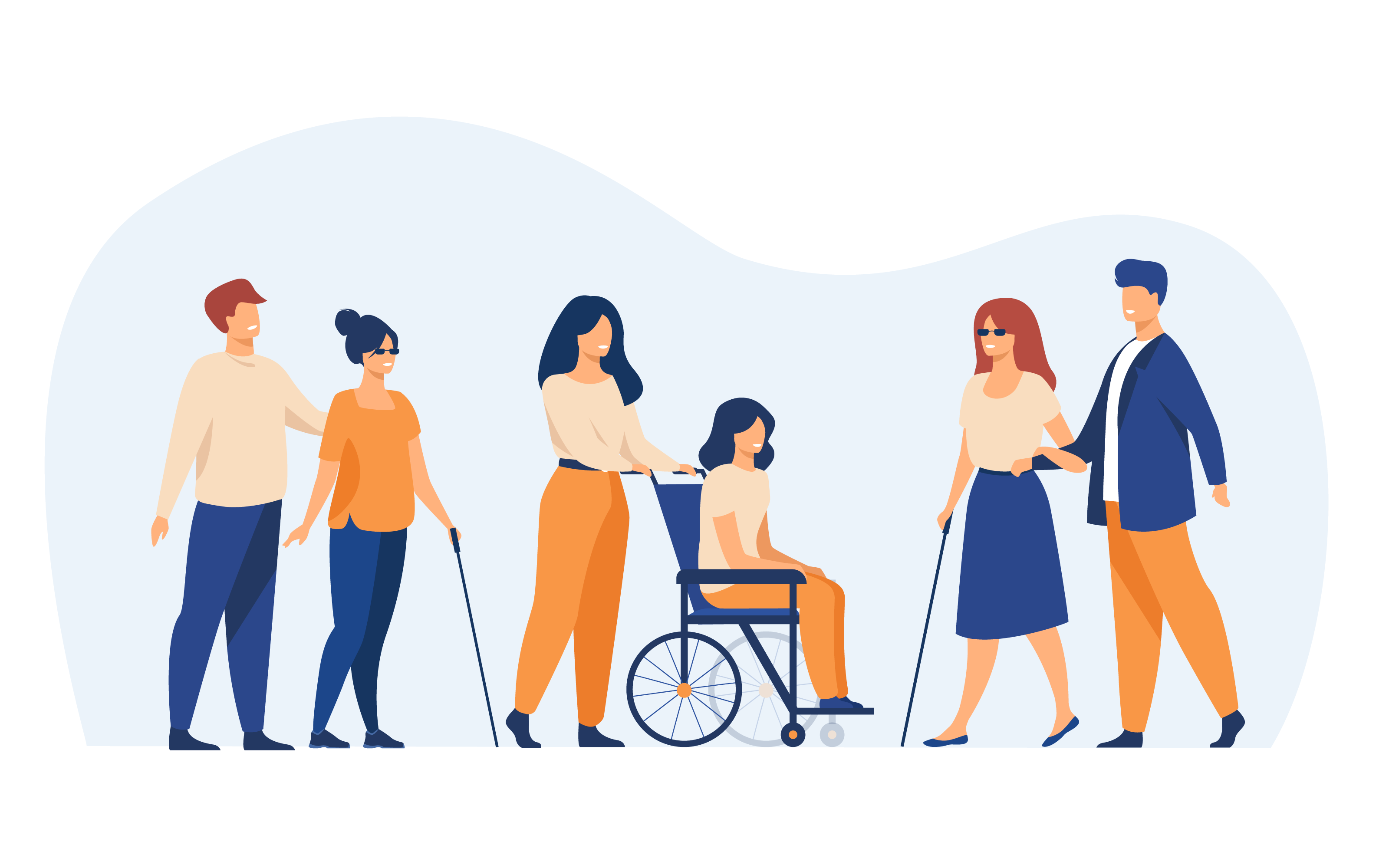 illustration de personnes dépendantes - perte d'autonomie