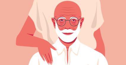 homme vieux illustration portant des lunettes