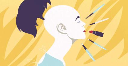 illustration personne avec maquillage