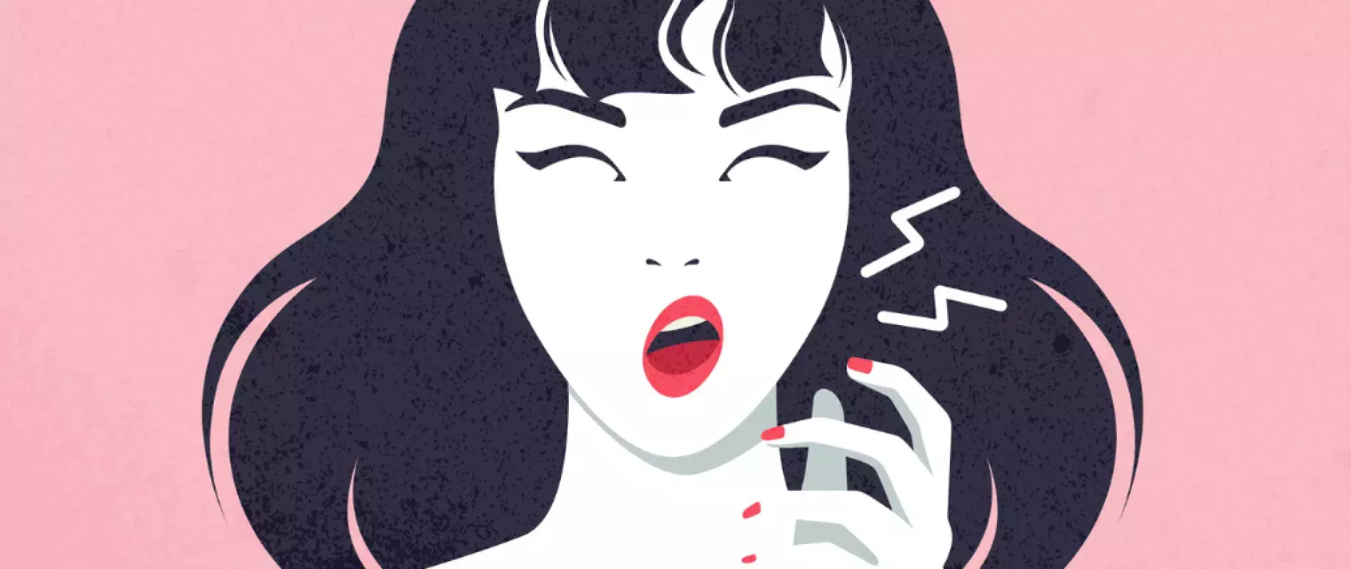 illustration femme avec la bouche irritée