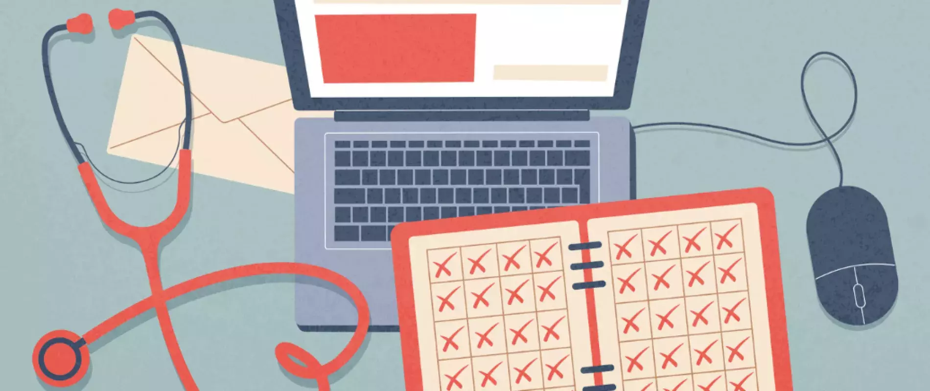 illustration ordinateur et accessoire médicaux