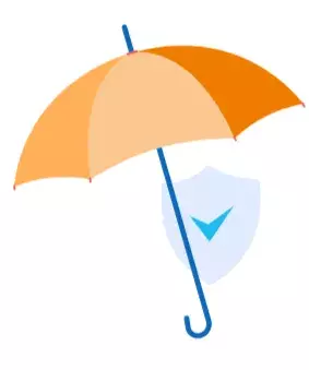 illustration d'un parapluie orange mutuelle prévoyance mmj police
