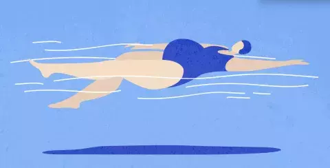 Illustration femme enceinte nage dos 