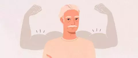 illustration homme sénior musclé