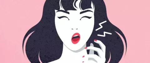 illustration femme avec la bouche irritée