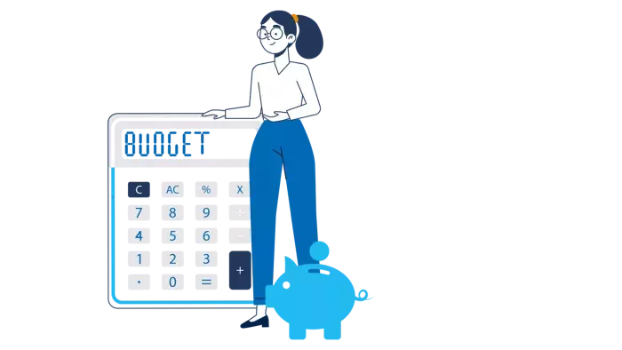 illustration budget avec calculatrice